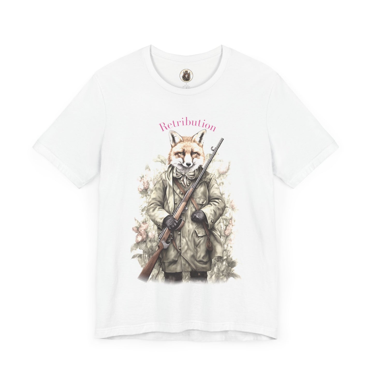 T Shirt: White, Fox / Poem