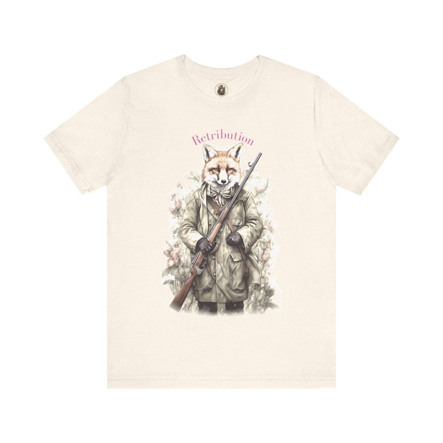 T Shirt: White, Fox / Poem