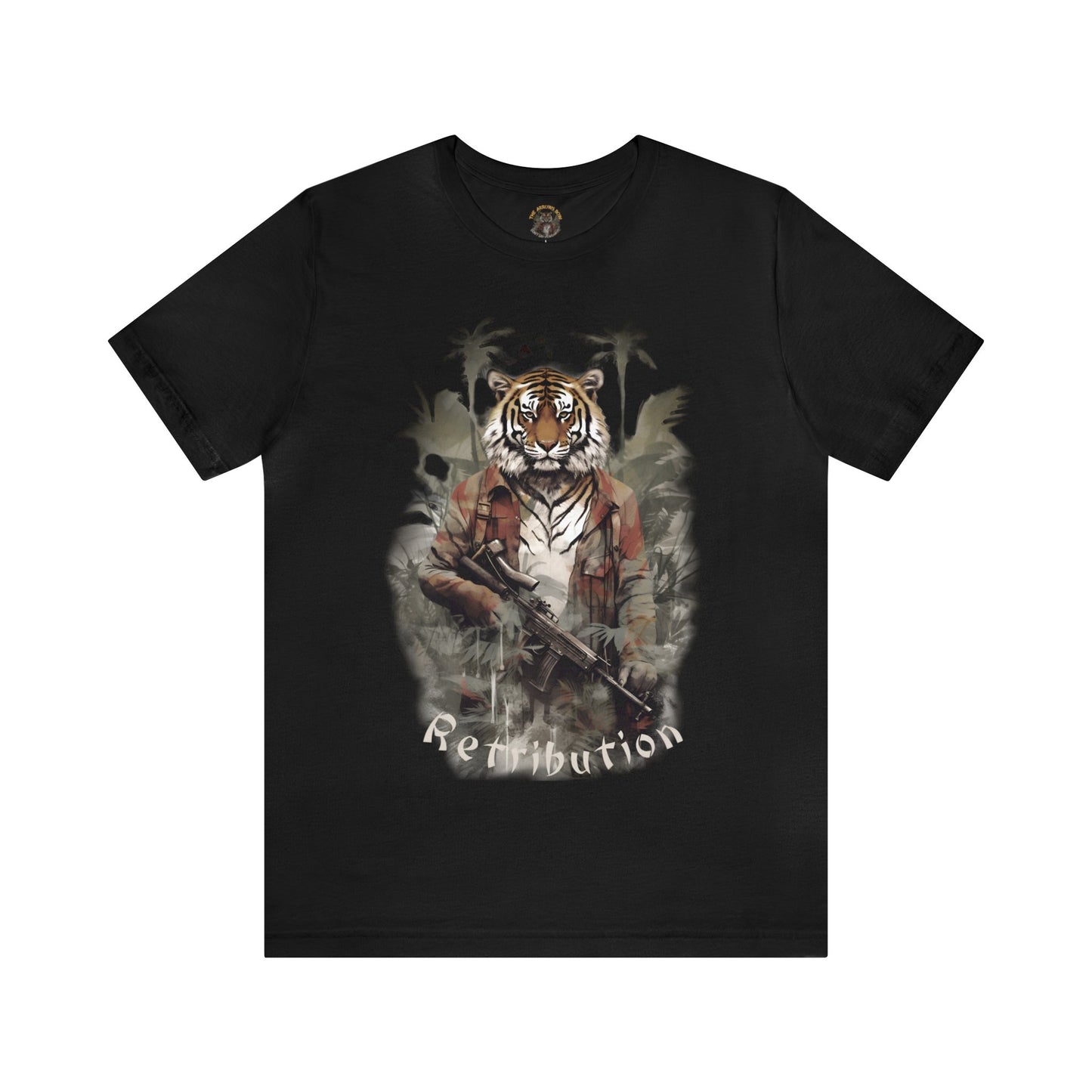 T Shirt:  Black/Army Green - Tiger Retribution