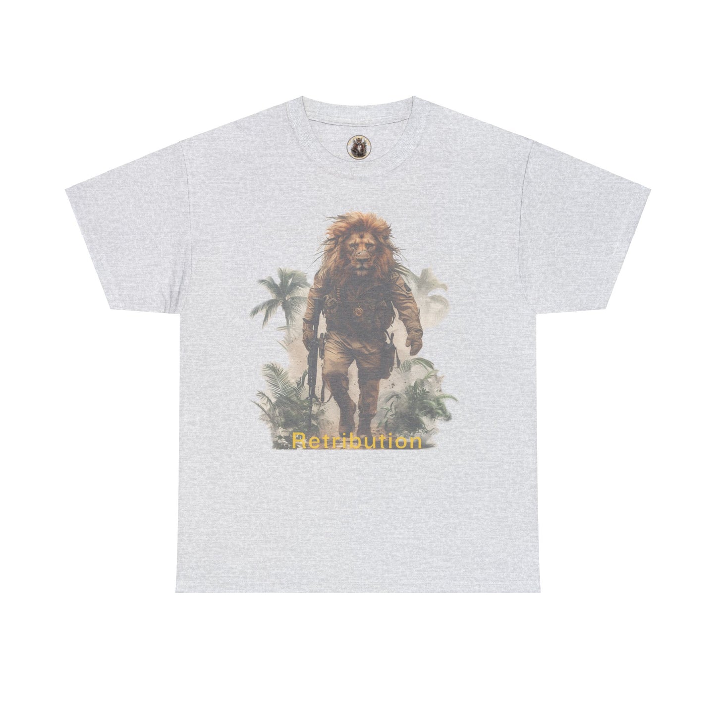 T Shirt: Black/White/Cream -  Lion Retribution