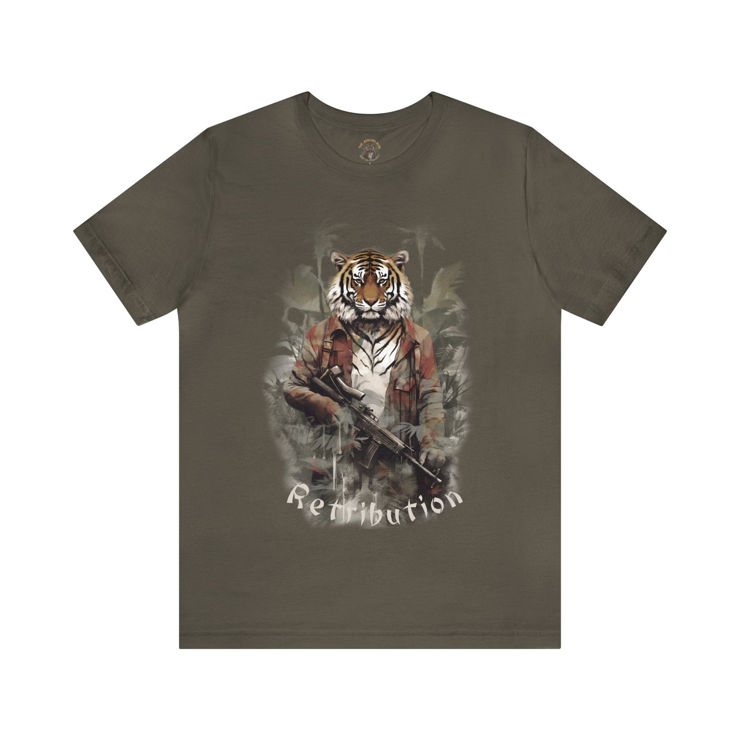 T Shirt:  Black/Army Green - Tiger Retribution