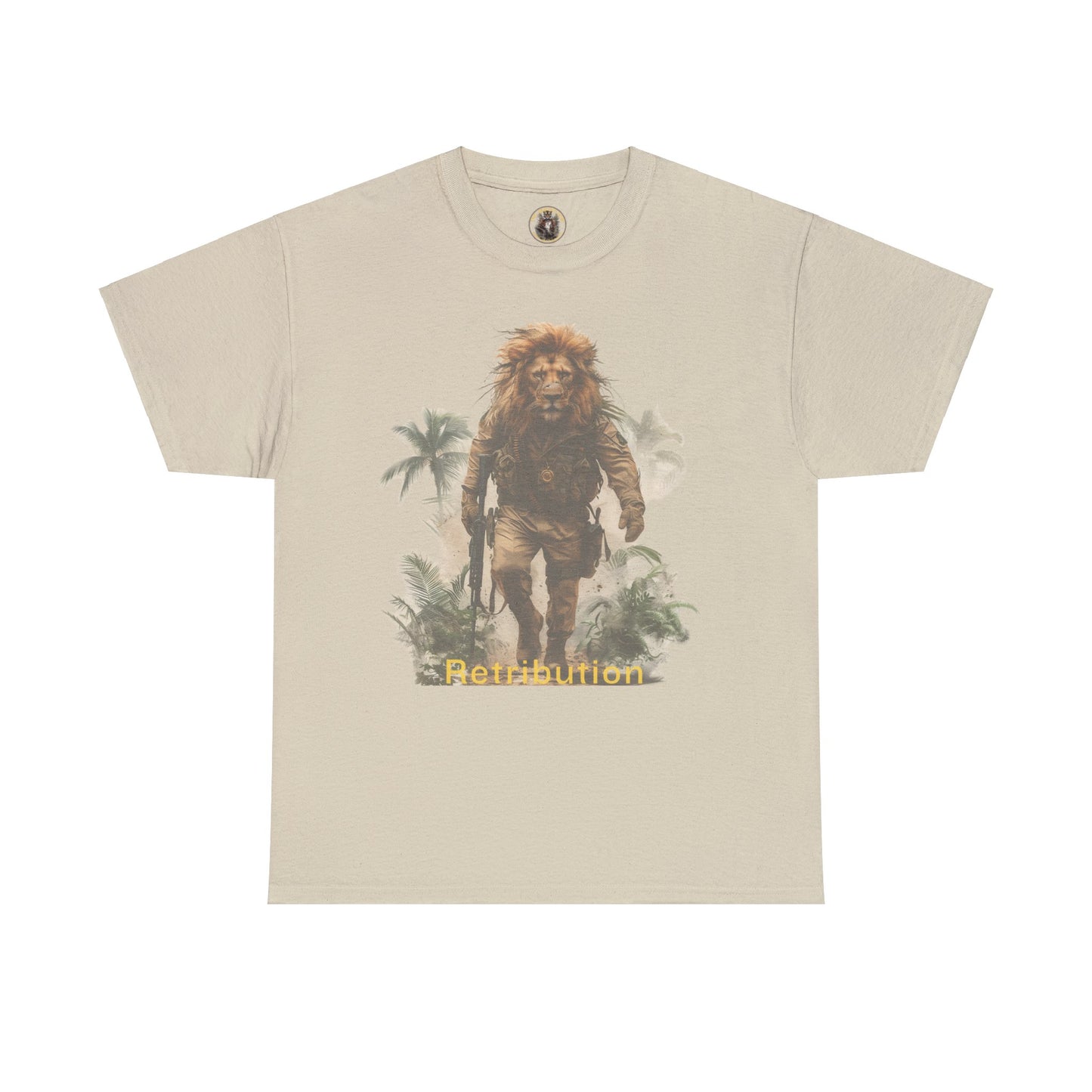 T Shirt: Black/White/Cream -  Lion Retribution