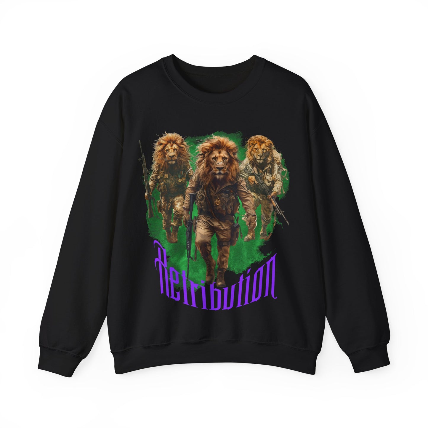 Sweatshirt: Black/White - Lion Retribution